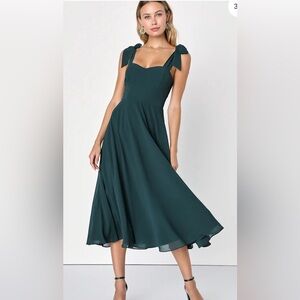 Lulu's Deep Green Sleeveless Dress